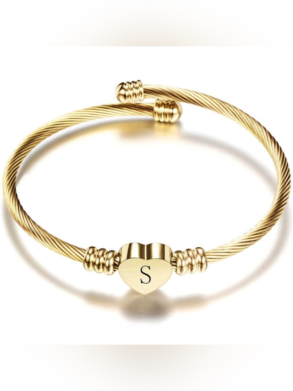 Gold Heart Initial Bracelets for Girls-Gifts Jewellery for Girls